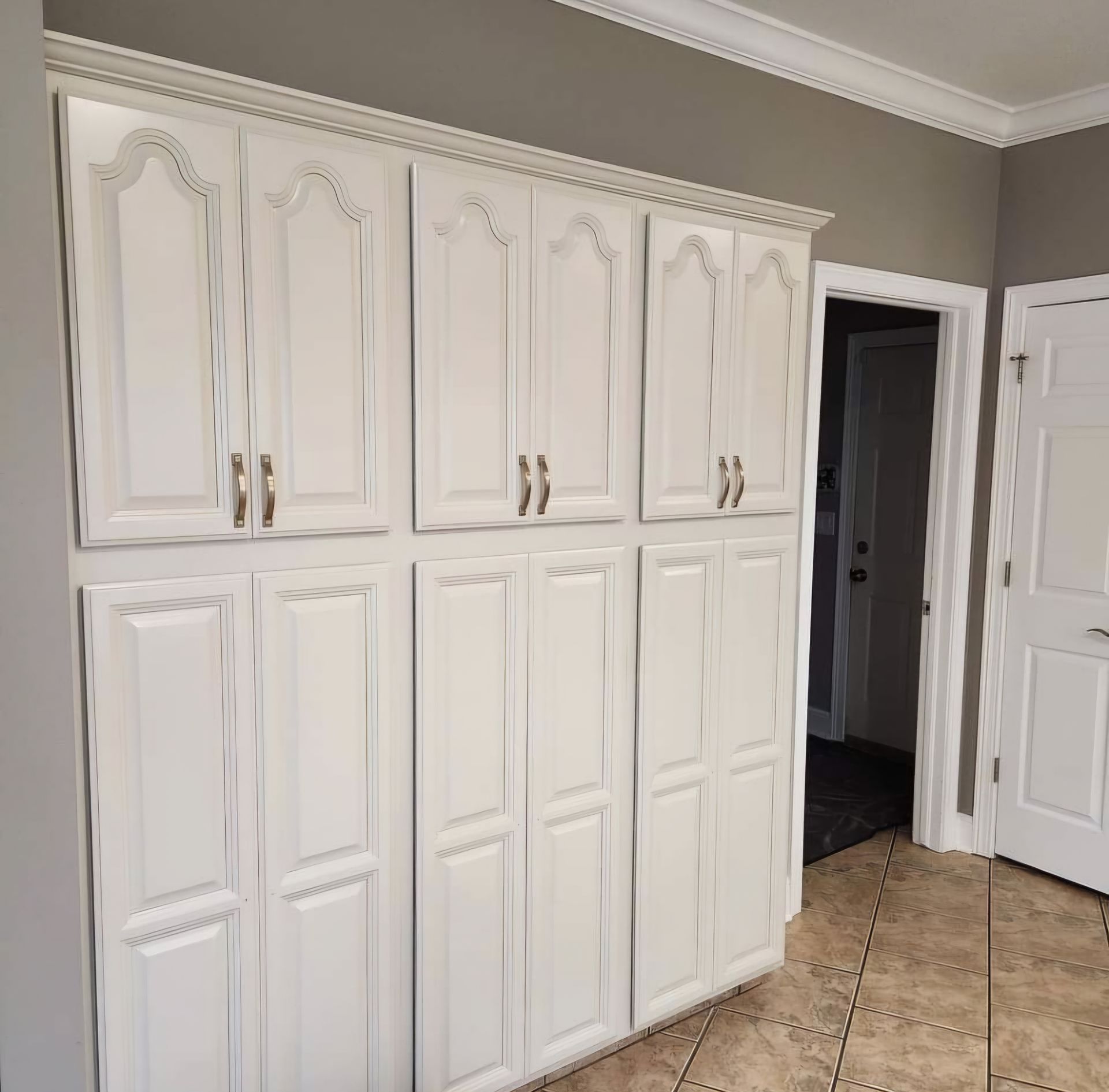 Wood Kitchen Cabinets white painted modern After