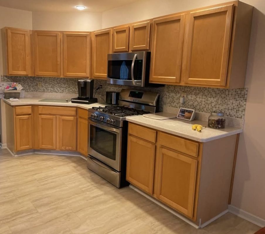 Golden Oak kitchen cabinets Outdated Before