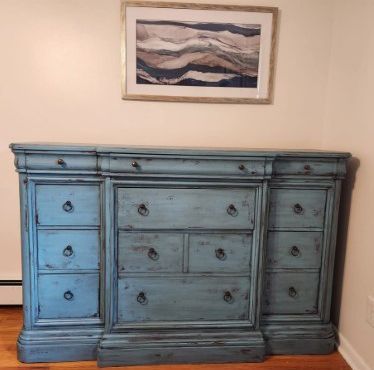 Wooden outdated Dresser After