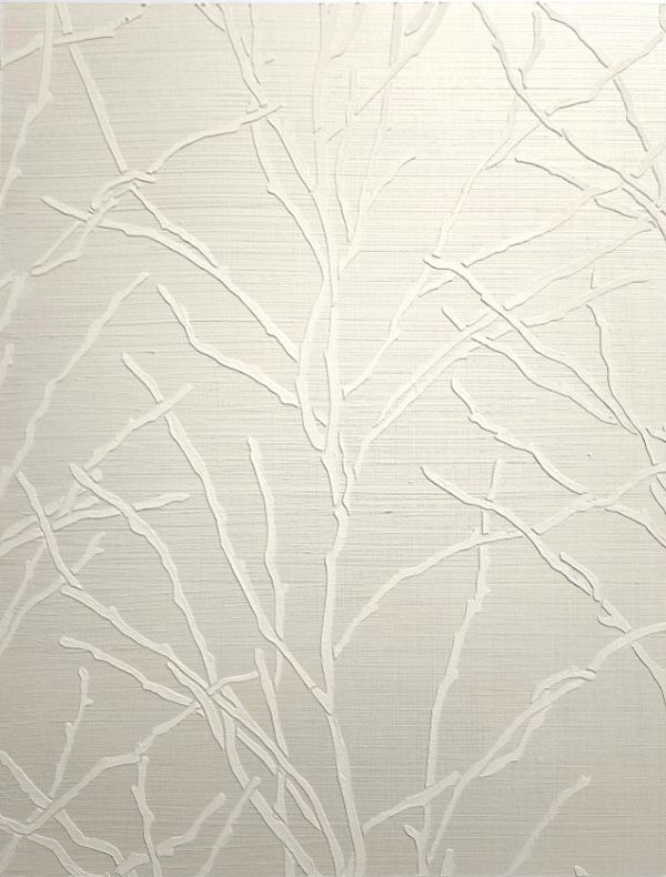 A white background with a pattern of branches on it.