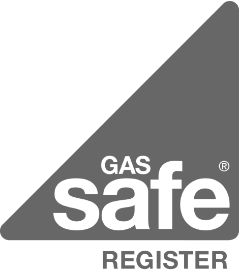 GAS Safe Register logo with gray triangle and white text