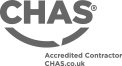 CHAS logo with “Accredited Contractor” text and CHAS.co.uk website address