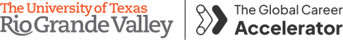 Logos for The University of Texas Rio Grande Valley and The Global Career Accelerator.