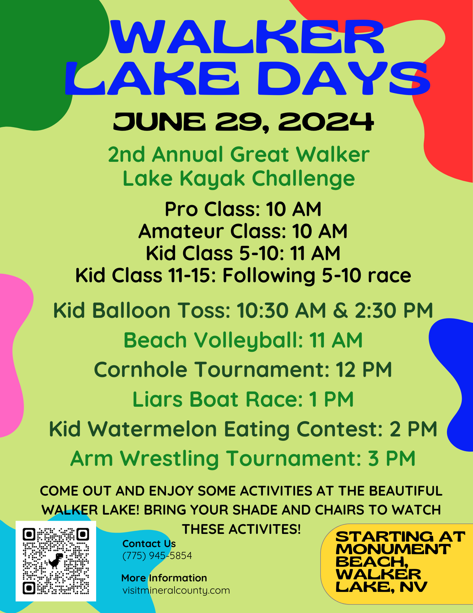 A poster for walker lake days on june 29 , 2024