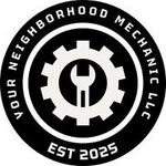 Logo for Demo Auto Repair: text with a gear icon, red and navy colors.