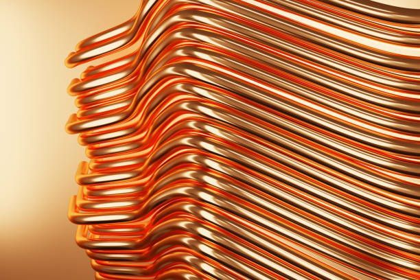 Close-up 3D picture of high-quality copper.