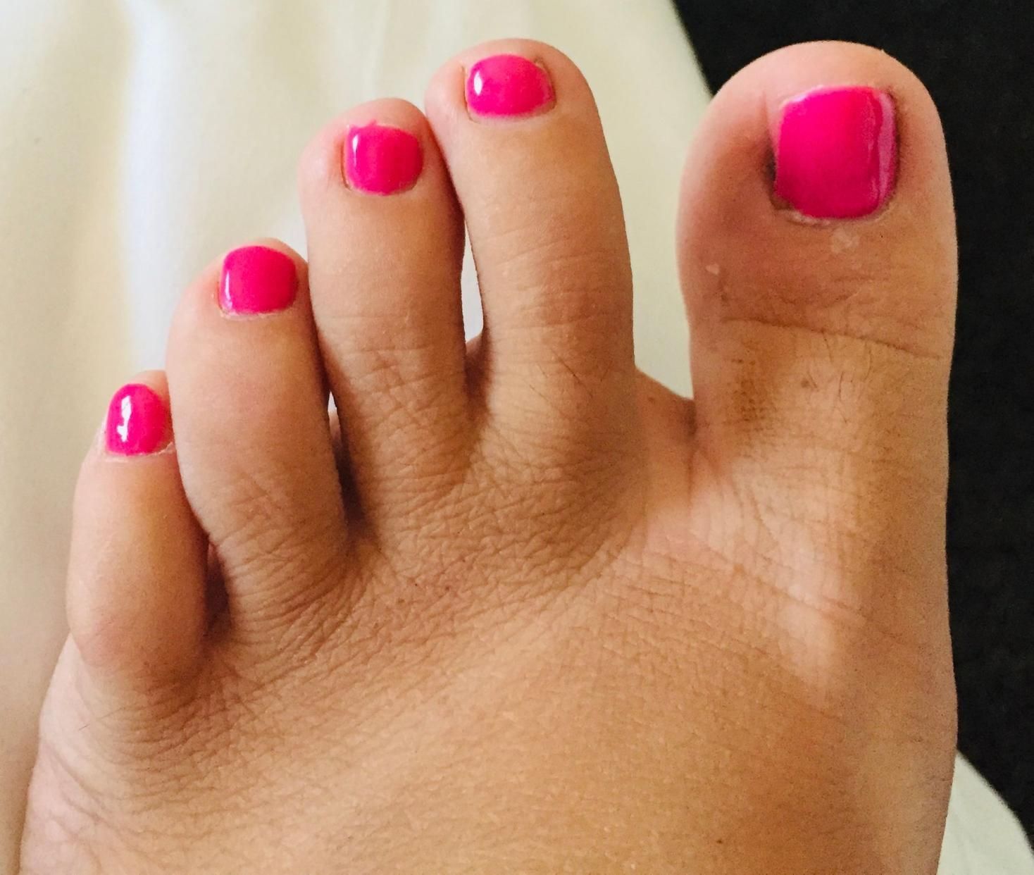 Foot With Pink Toenail Polish — Alice Springs Podiatry in Ciccone, NT