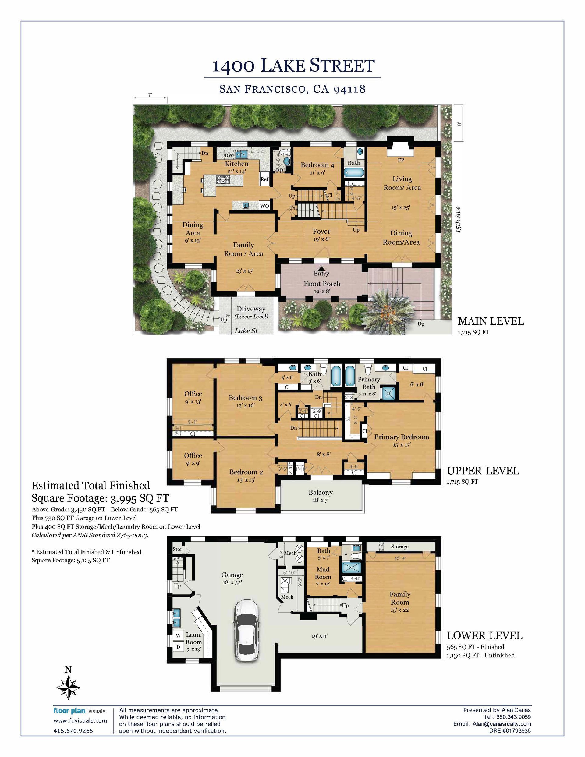 A floor plan of a house on 1400 lake street
