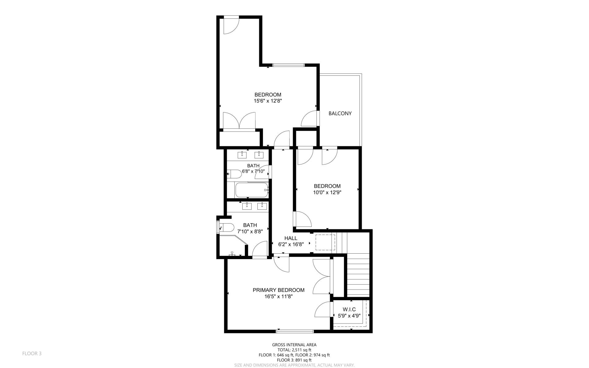 A black and white floor plan of a house on a white background.