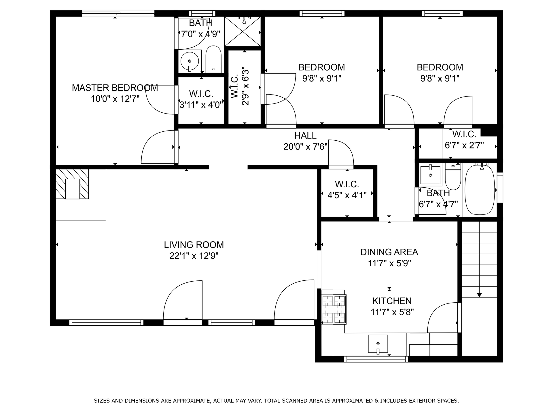 A black and white floor plan of a house.