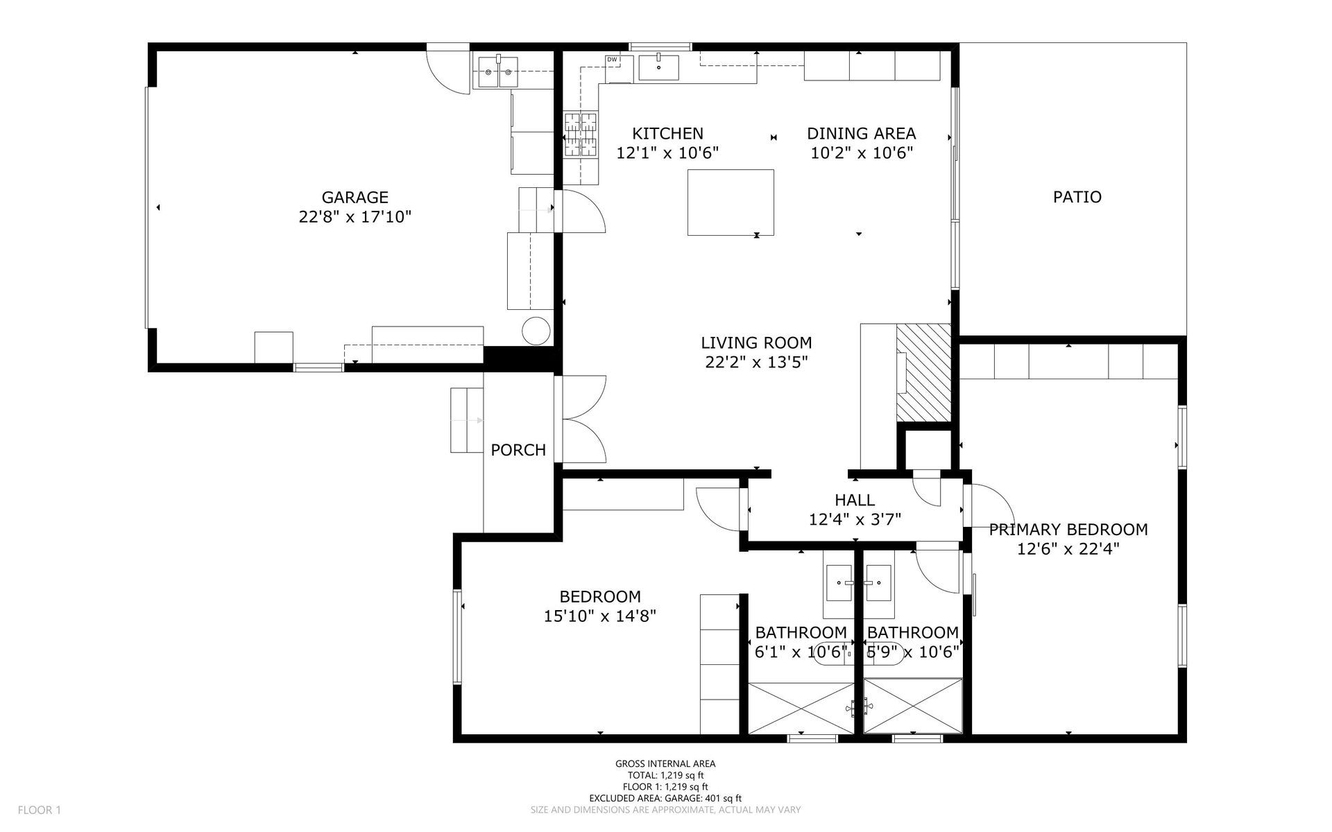 A black and white floor plan of a house.