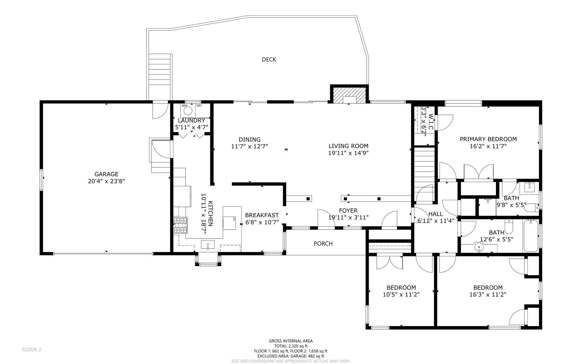A black and white floor plan of a house.
