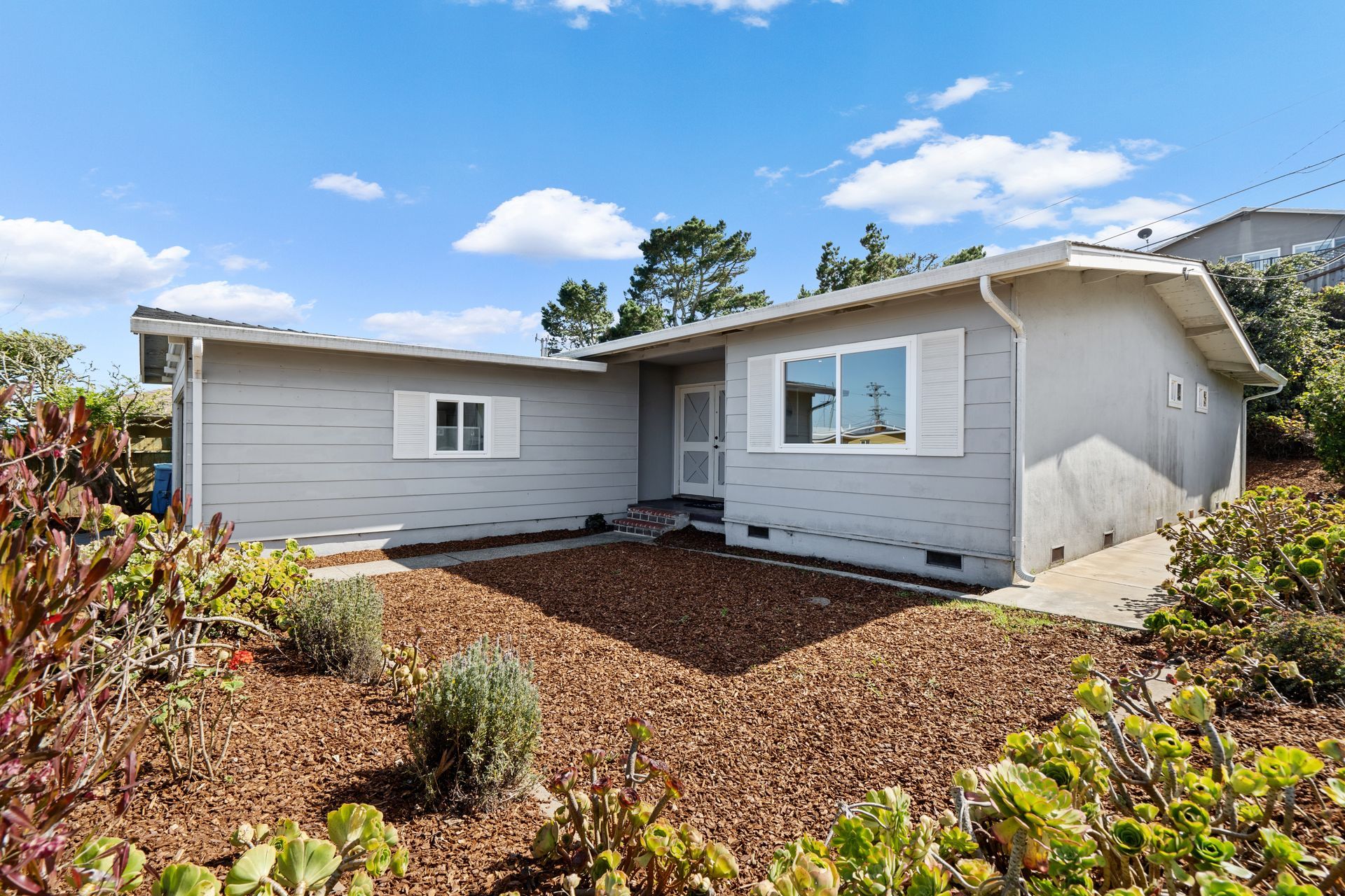 A house with multiple windows.