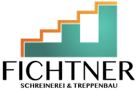 Logo for Fichtner Schreinerei & Treppenbau with stylized orange-and-teal staircase icon