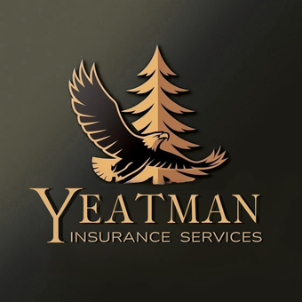 Gold and black logo: Eagle flying in front of a pine tree, with "Yeatman Insurance Services" below.