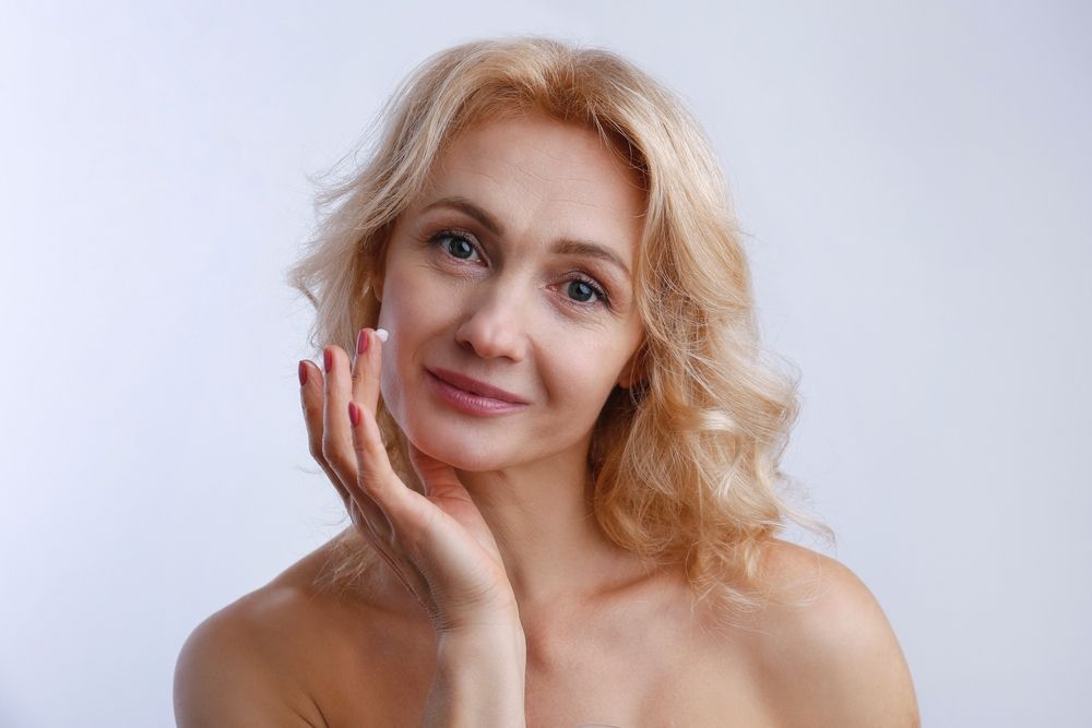 adult woman with perfectly clean face