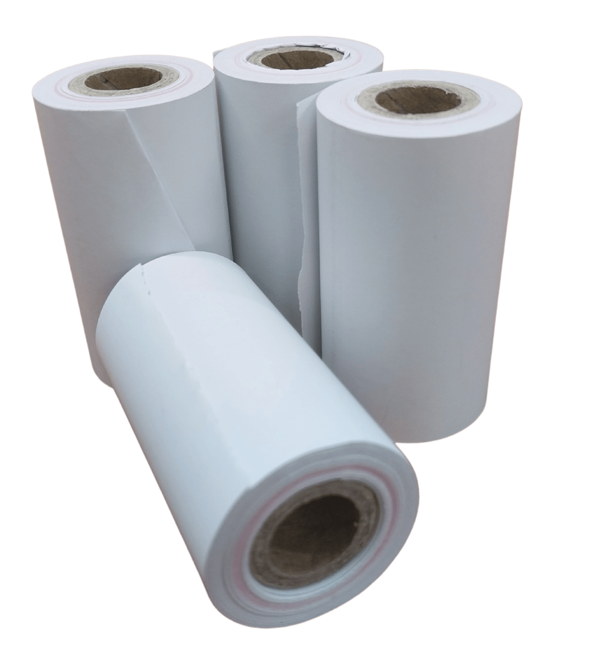 photo of four thermal paper rolls