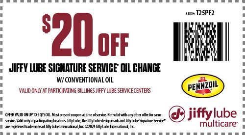 Jiffy Lube Billings, MT Area - Coupons - Oil Change Coupons