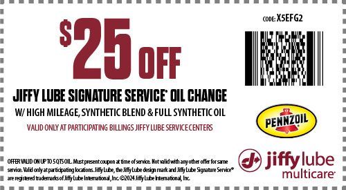 Jiffy Lube Billings, MT Area - Coupons - Oil Change Coupons