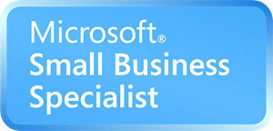 A blue button that says microsoft small business specialist