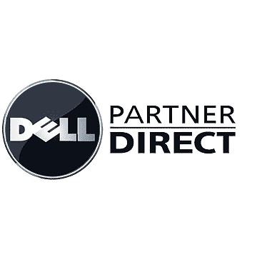 The dell partner direct logo is on a white background.
