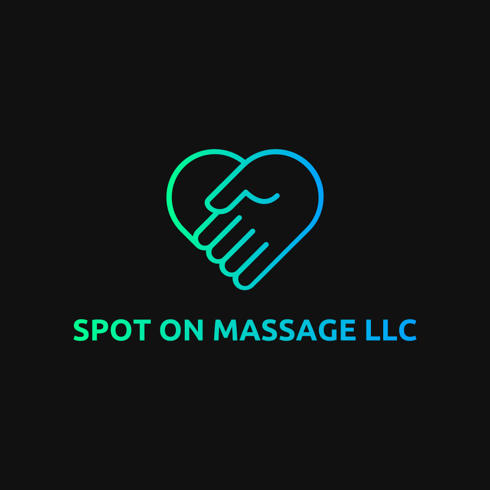 A massage therapist in blue scrubs performs a back massage on a client lying face down on a massage table in a clinic.