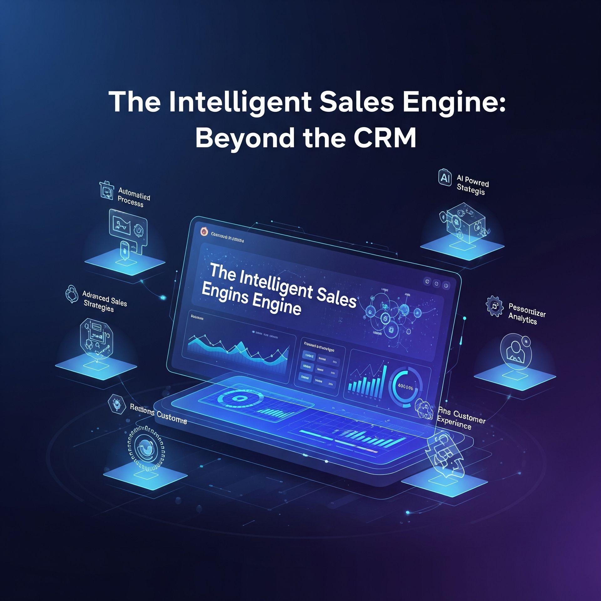 Laptop with data visualizations labeled