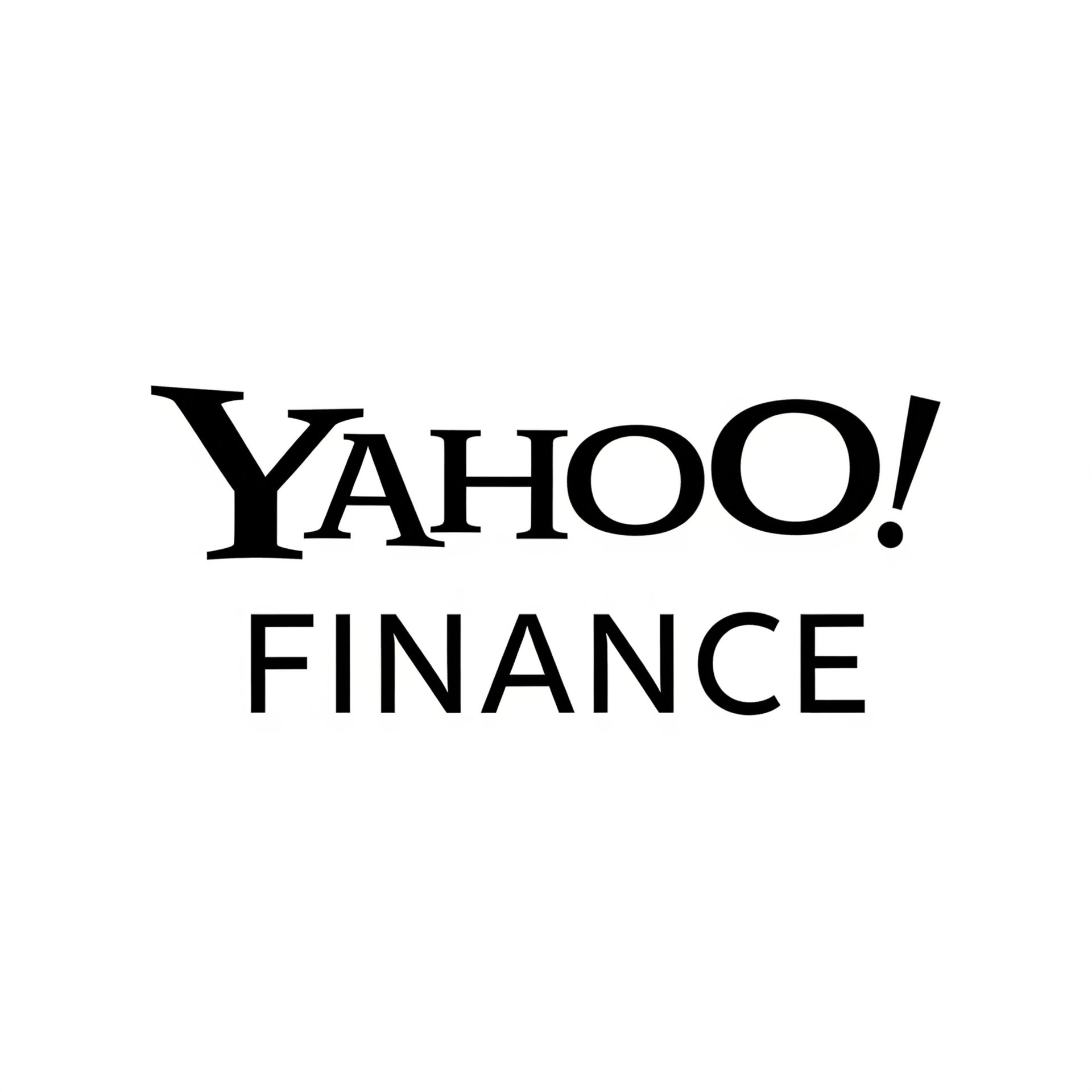 Yahoo! Finance logo with black text.