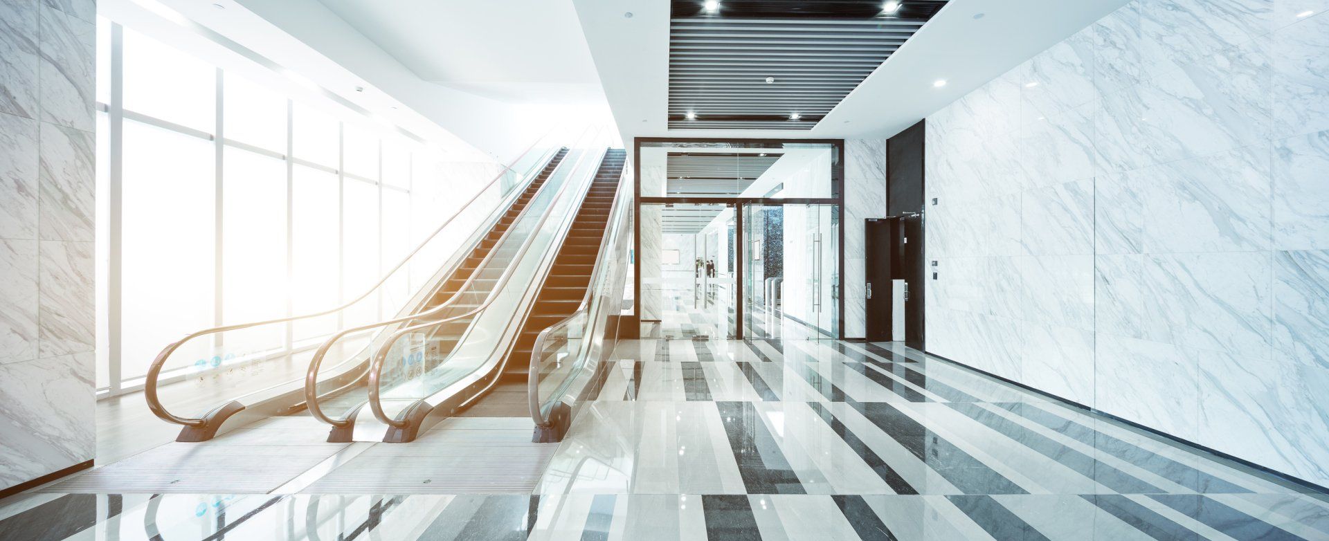 Tile Cleaning — Room with Escalator in Fresno, CA