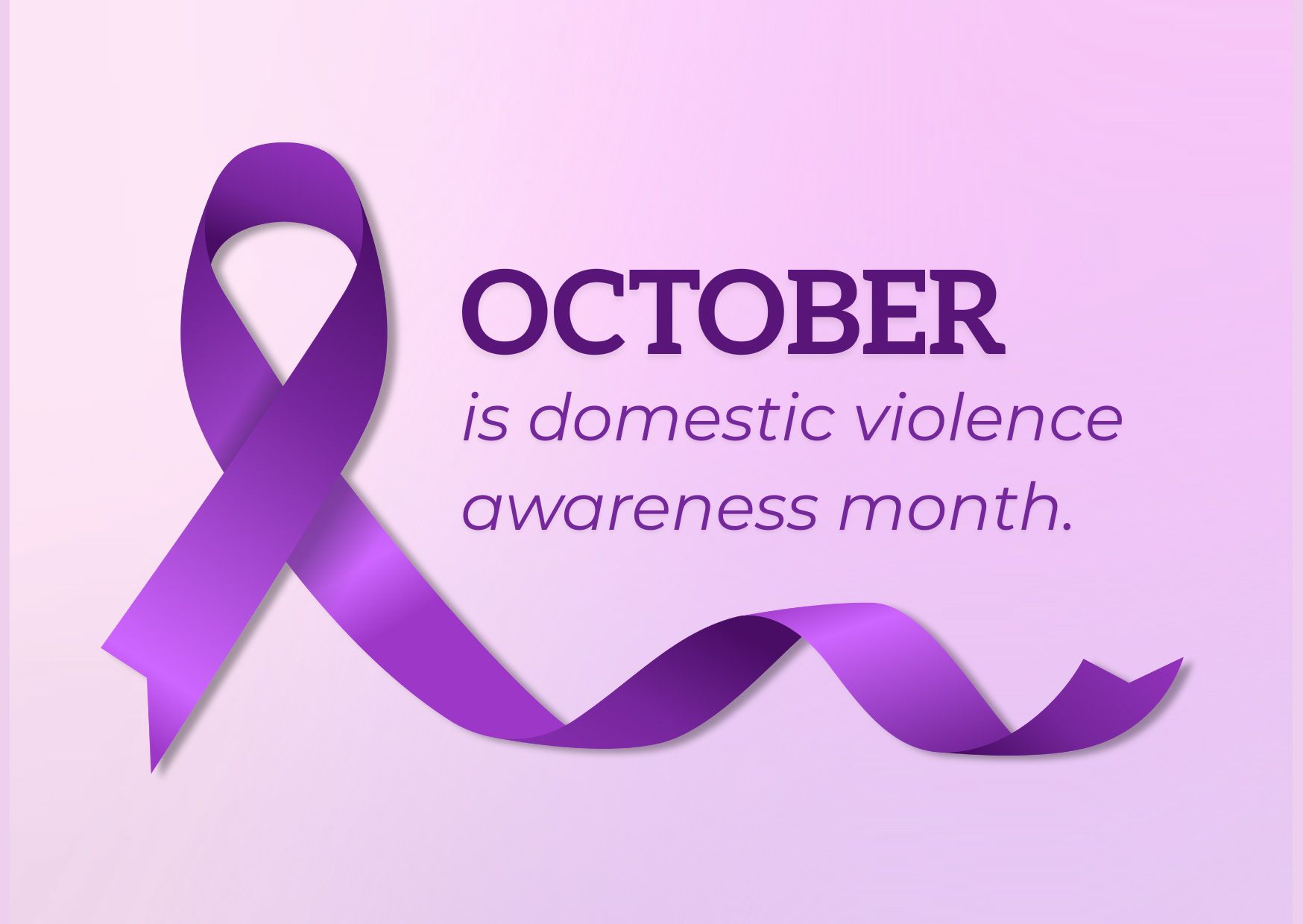 Purple ribbon representing Domestic Violence Awareness Month in October.