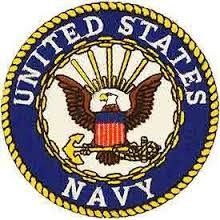 United States Navy emblem with an eagle, anchor, and text.