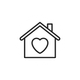 A house with a heart in the middle of it.