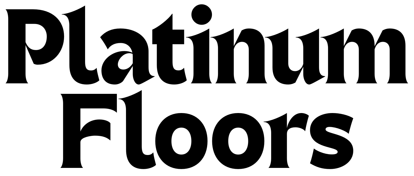 Platinum Floors in black gothic font.