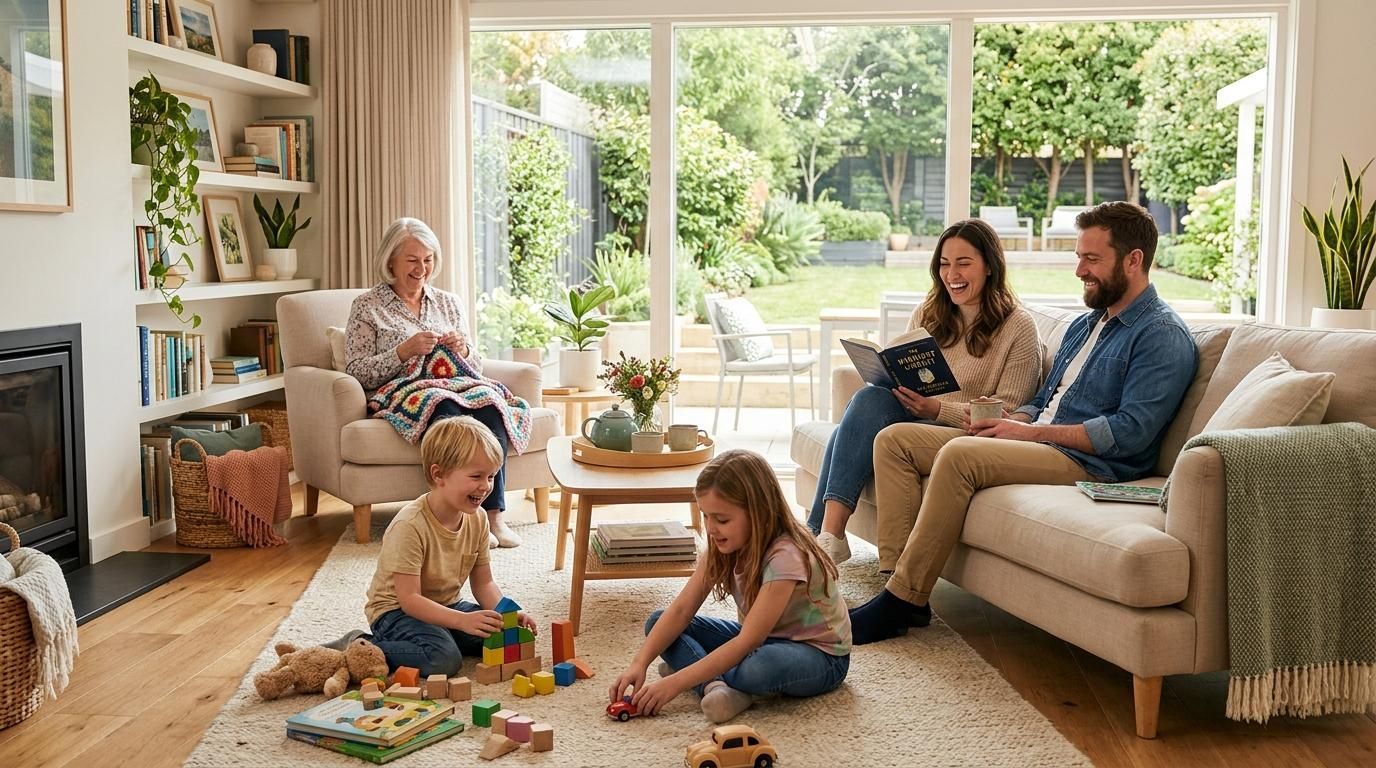 Family enjoying a clean and organized home
