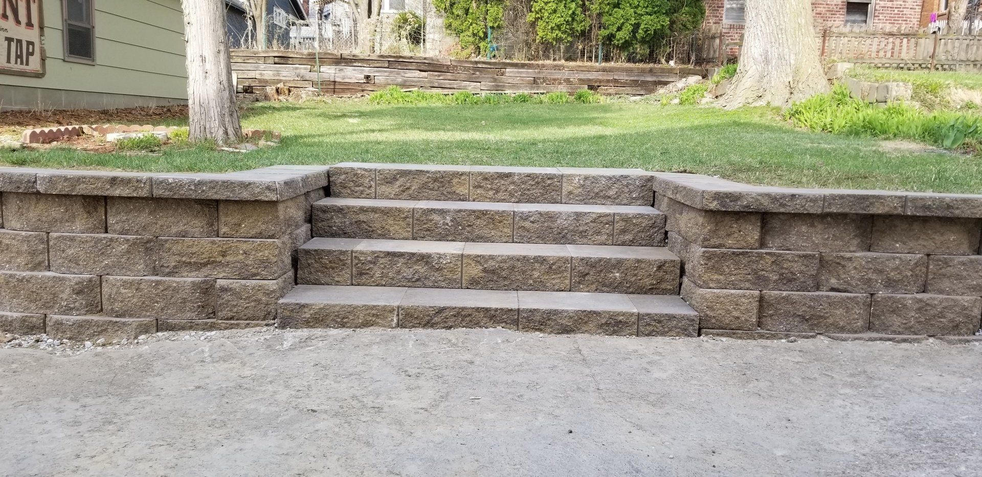 Stone Stairs and Retaining Wall — Omaha, NE — Omaha Lawnscaping Solutions
