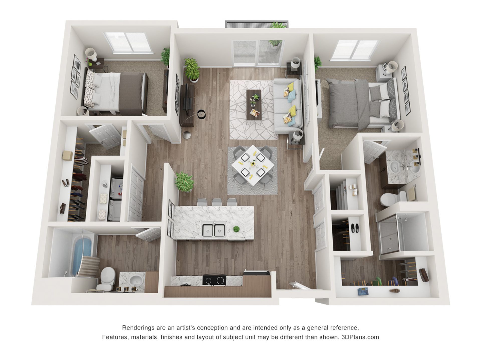 It is a 3d floor plan of a house.