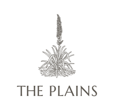 A logo for the plains with a drawing of a plant on a white background.