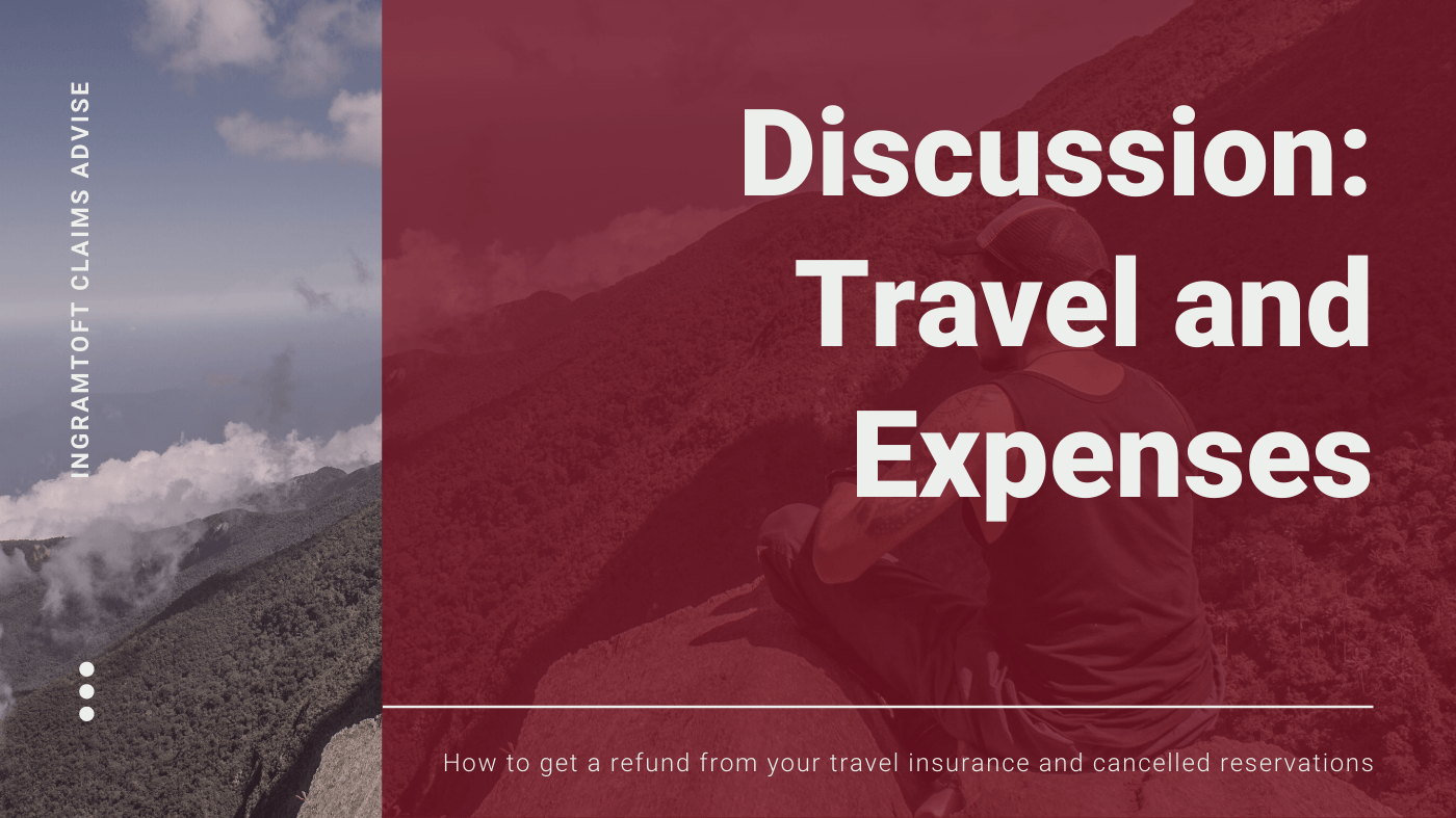 A poster that says discussion travel and expenses on it