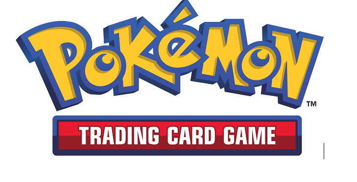 Pokémon Trading Card Game logo with blue, yellow, and red colors.