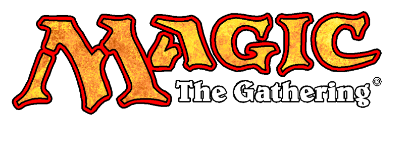 Magic: The Gathering logo with orange and red lettering.