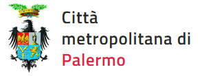 A logo for citta metropolitana di palermo with a coat of arms