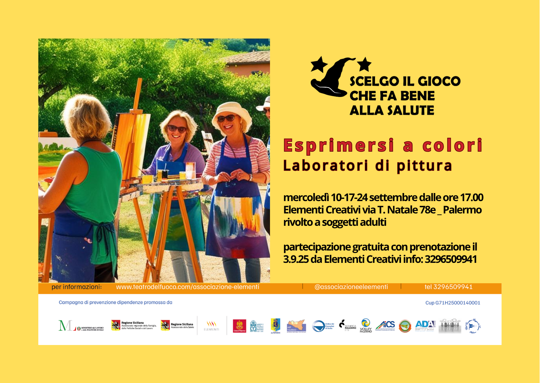Un manifesto per corso di teatro con la foto di un uomo