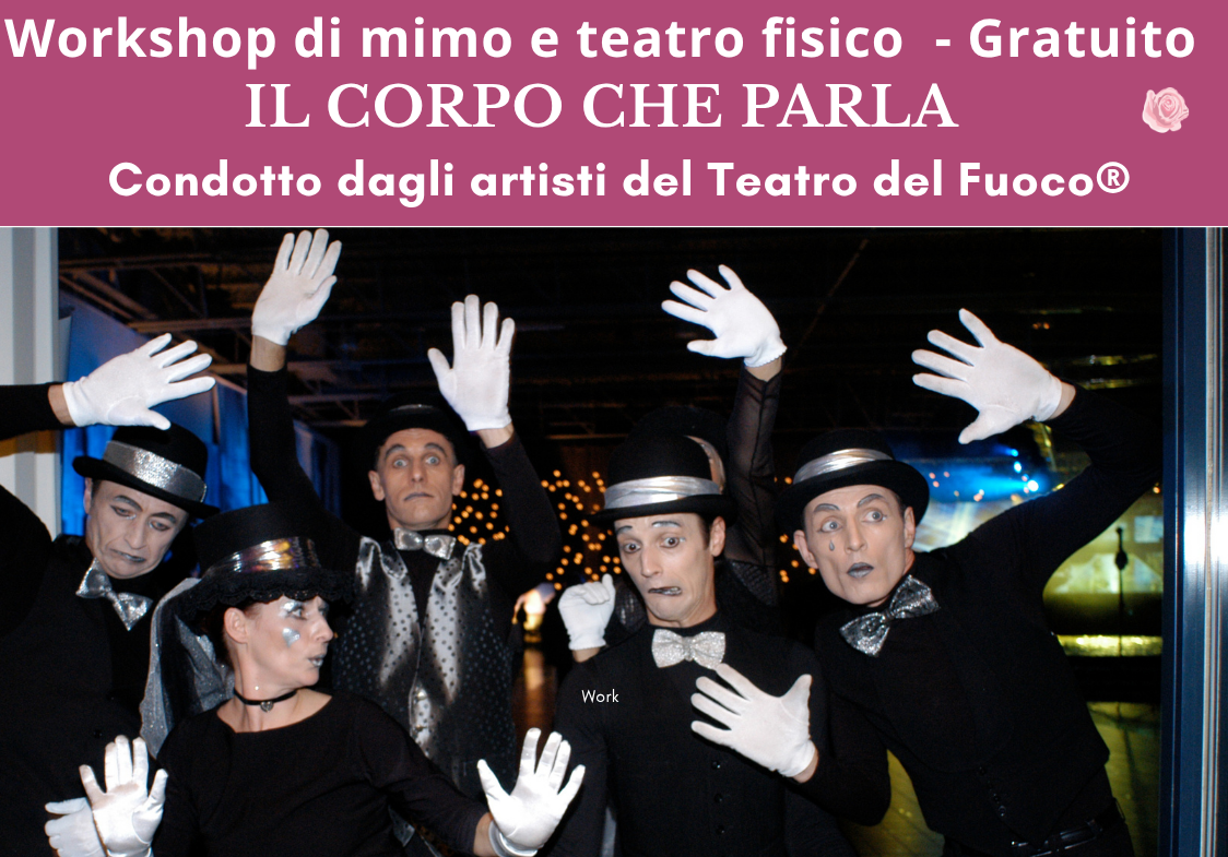 Un manifesto per corso di teatro con la foto di un uomo