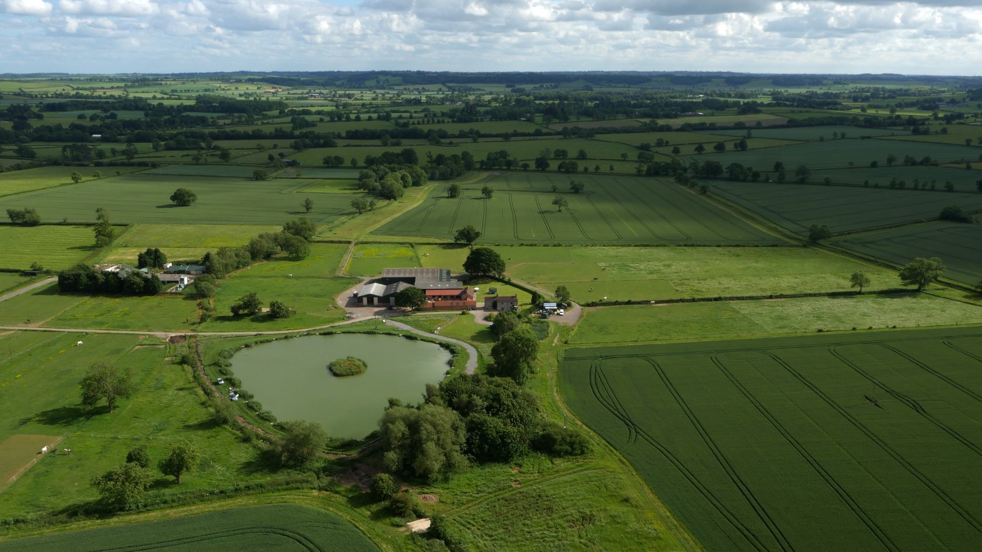 Drone photo of a farm house