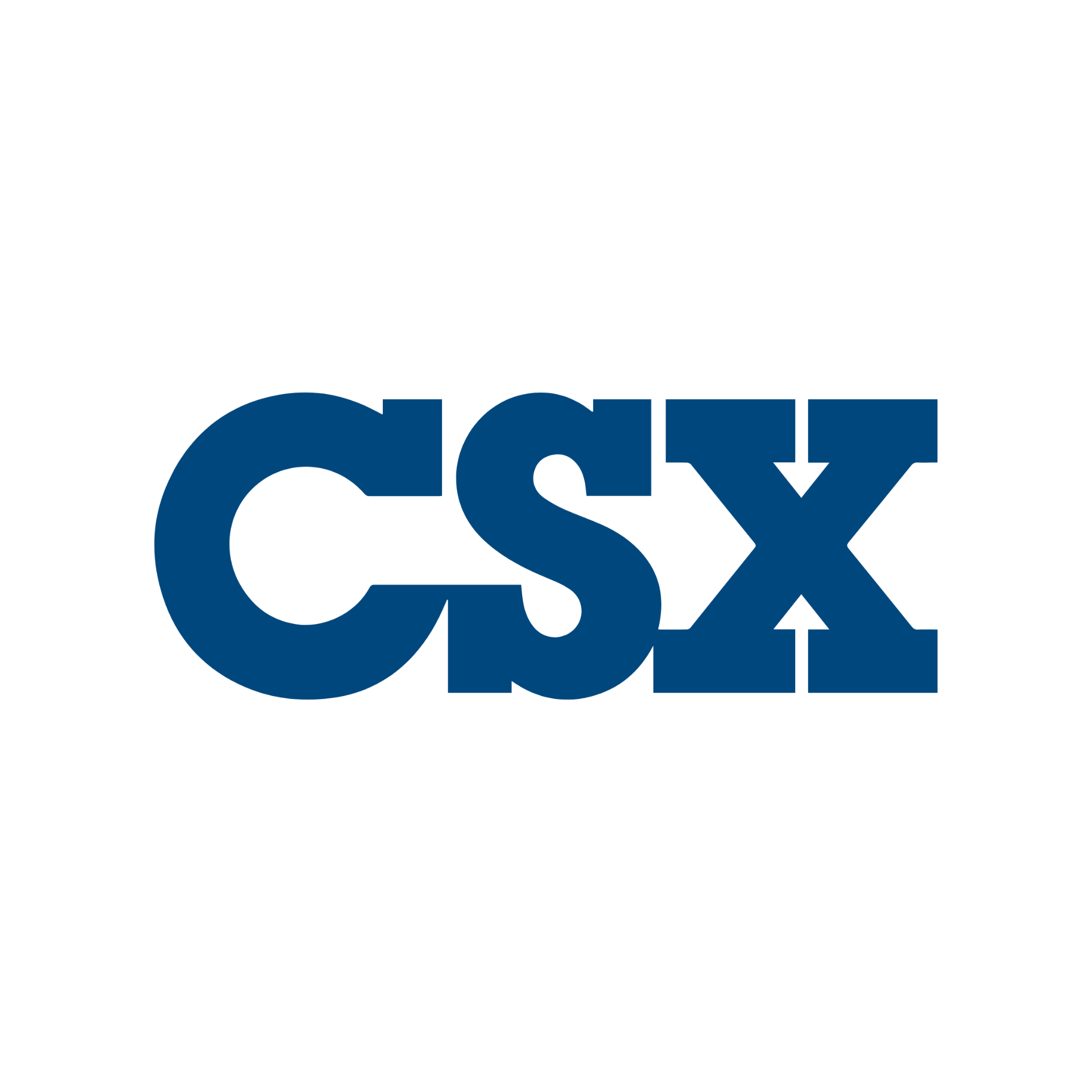 The CSX logo is blue and white on a white background.