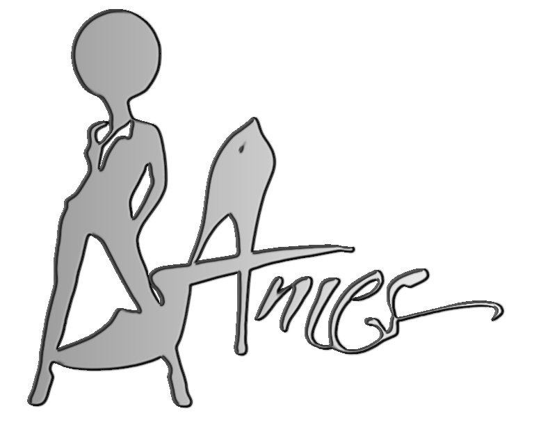 Logo for AMES Entertainment.  A drawing of a person with the word AMES on it.
