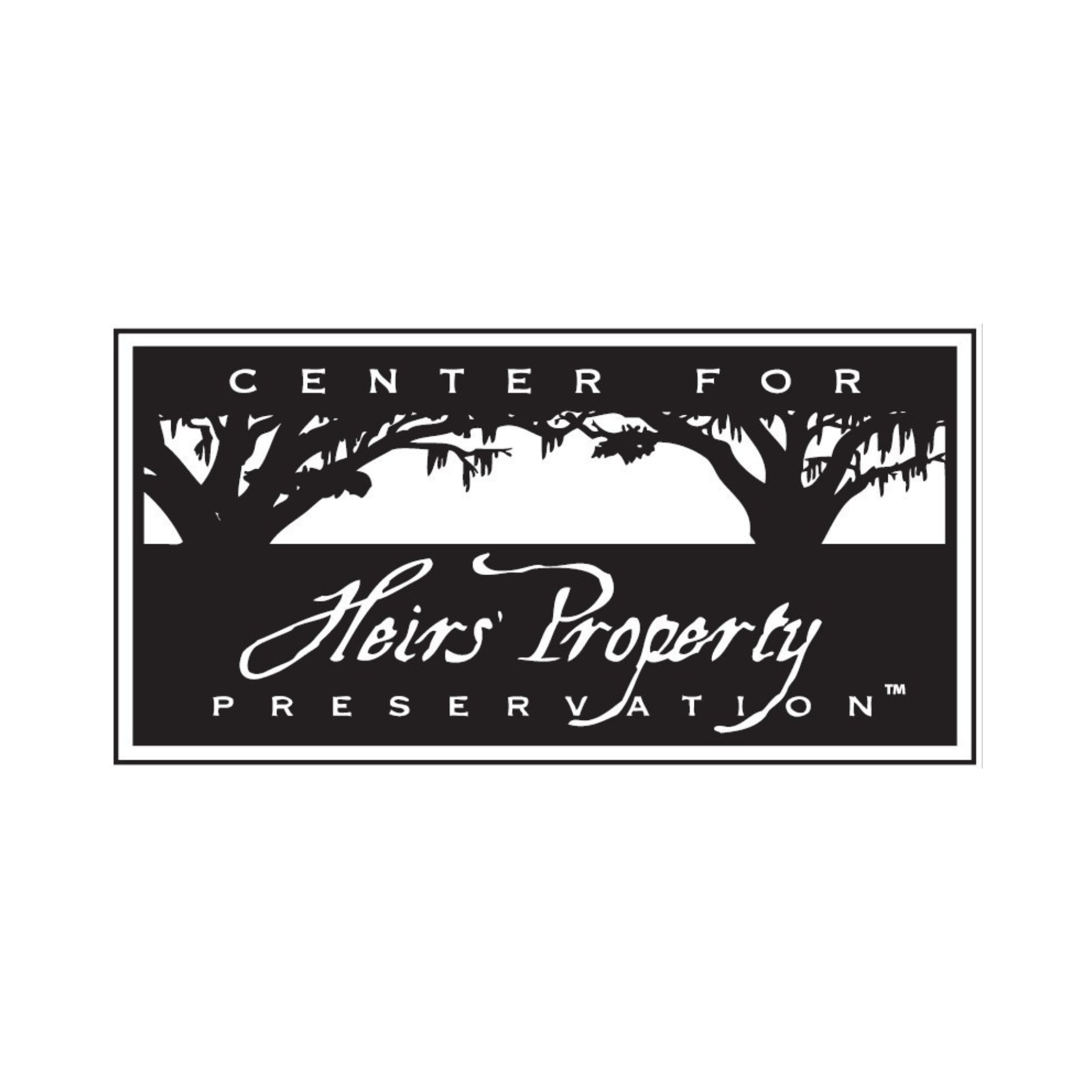 A black and white logo for Heirs Property Preservation