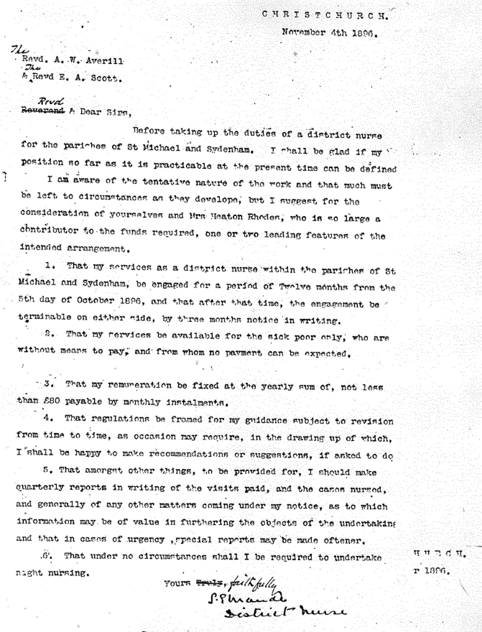 A handwritten legal document with a signature at the bottom. The text appears aged and faded.