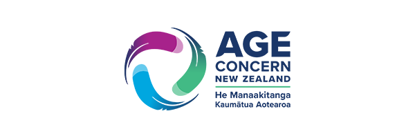 A logo for the age concern new zealand