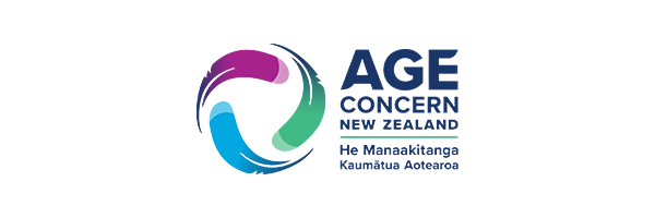 A logo for the age concern new zealand